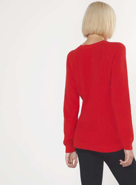 Red Button Front Jumper
